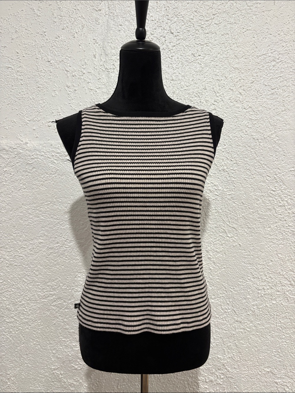 Lauren Ralph Lauren Striped Knit Tank Top Small Fisherman Coastal Preppy
